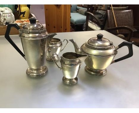 An Epns four piece Celtic style bordered tea and coffee service (coffee pot: h.21cm)