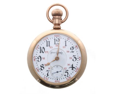 Illinois Watch Co. 'Bunn Special' railroad gold plated lever pocket watch, circa 1907, 24 jewel adjusted temperature, six pos