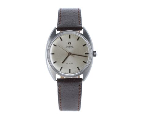 Omega De Ville automatic stainless steel gentleman's wristwatch, ref. 165.029, circa 1968, serial no. 2630xxxx, circular silv