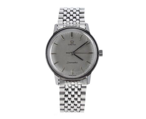 Omega Seamaster automatic stainless steel gentleman's bracelet watch, ref. 165.002, circa 1964,  no. 2183xxxx, circular silve