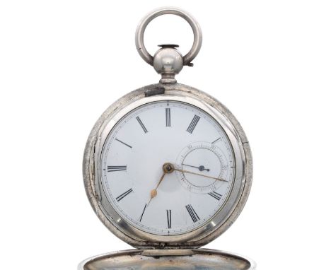 19th century silver fusee lever hunter pocket watch, the movement signed Lewis Samuel, Lord Street, Liverpool, no. 20689, wit