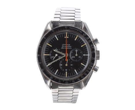 Rare Omega Speedmaster 'Ultraman' chronograph stainless steel gentleman's bracelet watch, ref. 145012-67-SP, circa 1968, seri