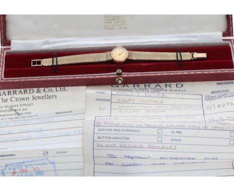 Eterna 9ct lady's bracelet watch, London 1967, case no. 108.961, circular champagne dial with baton markers, signed K 1447 mo