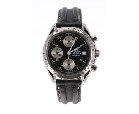 Omega Speedmaster Chronograph automatic stainless steel gentleman's wristwatch, circa 1993, no. 5496xxxx, circular black dial