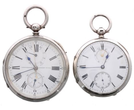 Victorian Charles Brown silver lever pocket watch, London 1893, the gilt three-quarter plate movement signed Chas F. Brown, 2