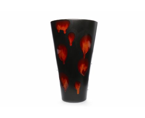 POOLE POTTERY 'GALAXY' PATTERN LARGE VASE of circular tapering form, printed mark to base, 45.5cm high