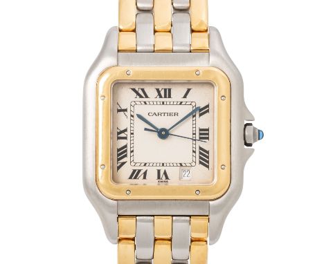 CARTIER Panthére Ref. 183949 Damenuhr. Box. Edelstahl/Gelbgold 18K. Quartz-Werk mit neuer Batterie in funtkionsfähigem Zustan