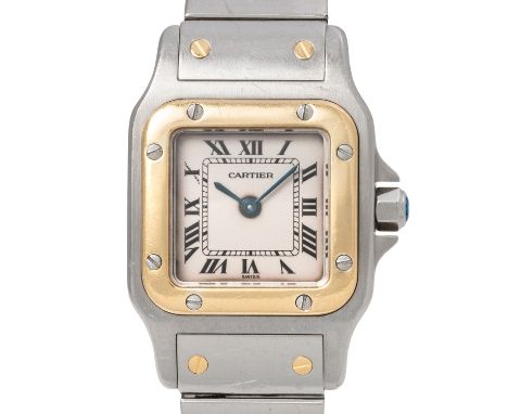 CARTIER Santos Galbee Ref 1057930 Damenuhr mit Papieren. Edelstahl / 18K Gelbgold. Quarzwerk in funktionsfähigem Zustand. Neu