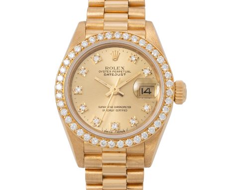 ROLEX Lady Datejust 26 Ref 69178 "LC100" Damenuhr. Box und Papiere. 18K Gelbgold. Automatik-Werk Kal. 2135 mit guten Gangwert