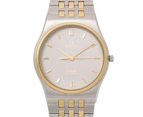 OMEGA De VilleRef 195.0014 Herrenuhr. Box und Papiere. Edelstahl / vergoldet. Quarzwerk Kal. 1336 in funktionsfähigem Zustand