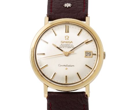 OMEGA Vintage Constellation Ref. 168.004 Herrenuhr von ca. 1966. Edesltahl mit Goldhaube. Automatik-Werk Kal. 561 in funktion