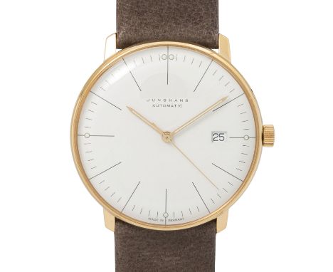 JUNGHANS Max Bill Ref. 027/7805.00 Herrenuhr, Box & Papiere. Erstkauf 21.06.2018 bei Wempe in Stuttgart. Edelstahl, vergoldet