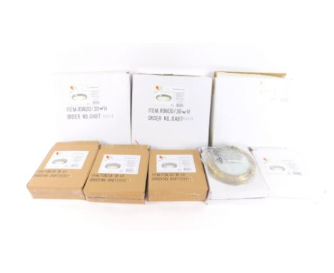 *Oak's Lighting Brass Flush range ceiling pendant lights, various sizes. (8, boxed)