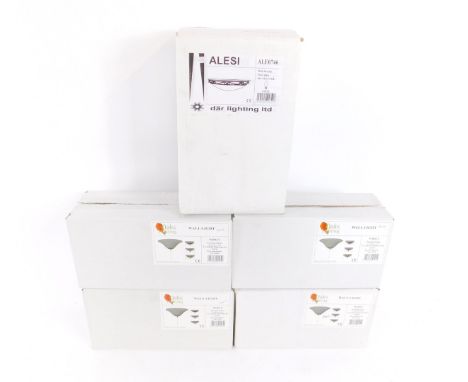 *Five Oak's lighting wall lights, with frosted glass shades. (boxed)