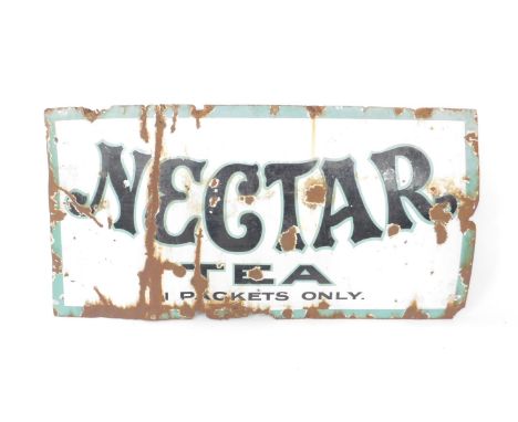 A Nectar Tea enamel advertising sign, In Packets Only, 61cm x 123cm.