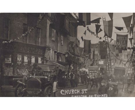 A collection of 45 postcards, the majority topographical views of London, including photographic postcards titled 'Church St,