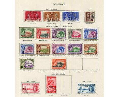World stamps in two New Age albums, George VI and Queen Elizabeth II, mint and used, with Malayan States and Singapore.Buyer’