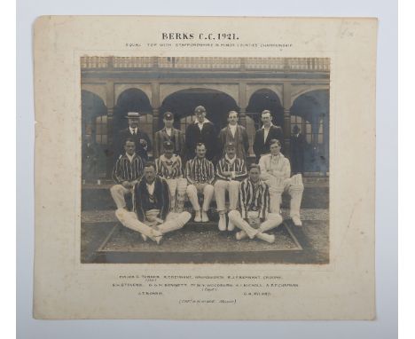 PHOTOGRAPHS. A collection of various large-format photographs, including a few of cricket interest, one titled 'Berks CC 1921