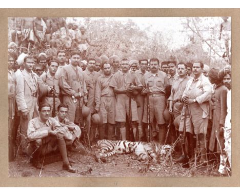 PHOTOGRAPHS. An album containing 31 brown-toned silver prints of India, including photos of social history interest and big g