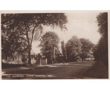 A collection of approximately 70 postcards of Sussex, including photographic postcards titled 'The Haywards Heath, Hospital',