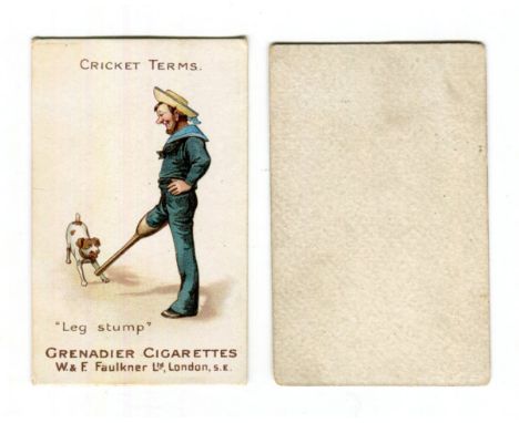 A set of 12 Faulkner 'Cricket Terms' cigarette cards circa 1899.Buyer’s Premium 29.4% (including VAT @ 20%) of the hammer pri