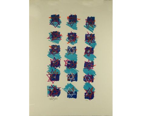 Yaacov Agam, Israeli (1928) Limited Edition Lithograph, "Star of Peace". Signed Lower Left, Numbered 95/180 Lower Right. Sign