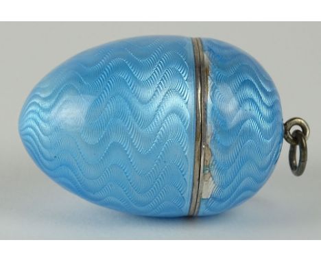 Small 20th Century Guilloche Enamel Egg Pendant/Box. Unsigned. Losses to Enamel Otherwise Good Condition. Measures 1-7/8 Inch