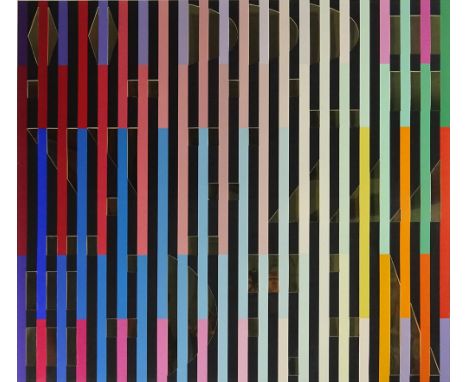 Yaacov Agam, Israeli (1928) Limited Edition Lithograph with Cut Outs, "#62 Midnight Lyht". Signed Lower Right, Numbered A.P. 