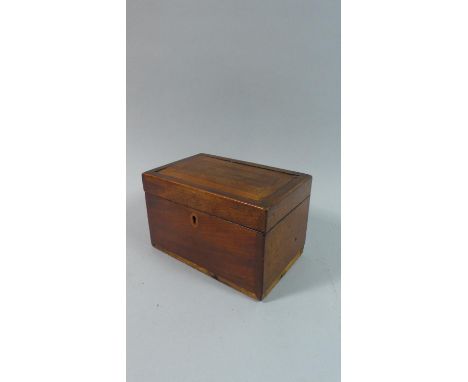 A 19th Century Mahogany Two Division Tea Caddy For Restoration, 18cm Wide 