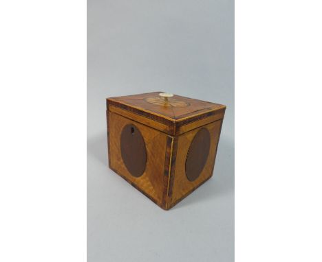 A 19th Century Inlaid Tea Caddy, 12.75cm Wide 