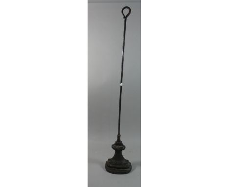 A Tall Victorian Cast Iron Door Porter Inscribed No.4, 92cm High 