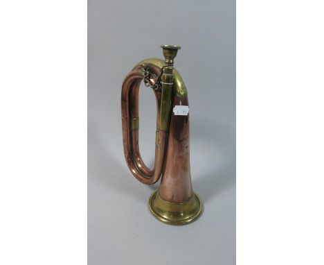 A Late 19th/Early 20th Century Copper and Brass Military Bugle 