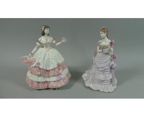 A Royal Worcester Splendour at Court Limited Edition Figure Together with a Coalport Olivia 