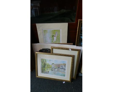 A Collection of Four Framed and Unframed Prints, Ducks and Dogs 