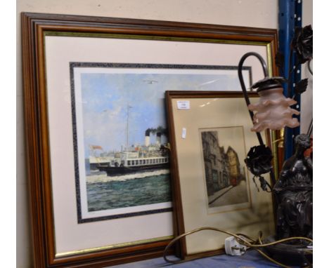 LIMITED EDITION PADDLE STEAMER PRINT BY ORCHARDSON &amp; 2 COLOURED ETCHINGS    