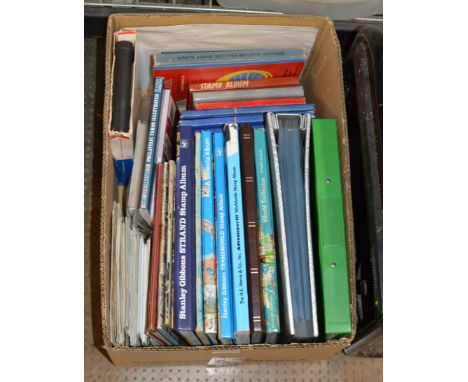 BOX CONTAINING VARIOUS ALBUMS OF STAMPS, STAMP BOOKS, FIRST DAY COVERS ETC    