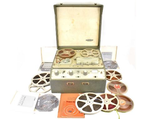 BRITISH FERROGRAPH RECORDER CO LTD; a model 422U reel-to-reel recorder in hard carry case, with operating manual and various 