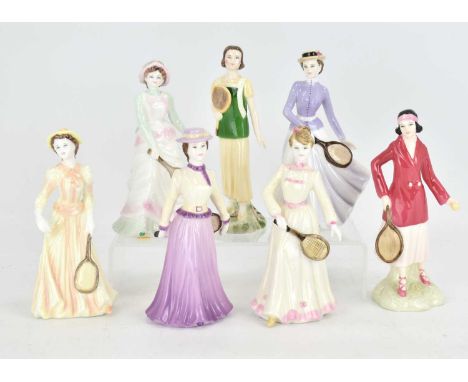 COALPORT; seven limited edition figurines from the Championship Wimbledon range, six boxed with certificates comprising 'Winn