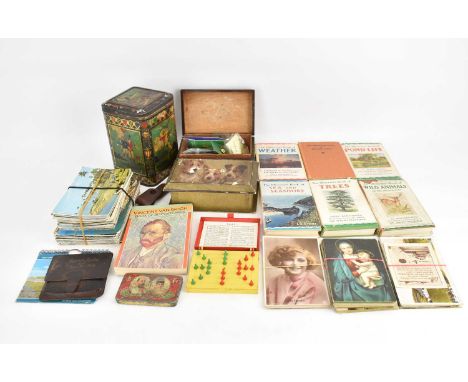 A collectors' lot to include a tin with 'Division One English and Scottish Winners 1900-1926', 16 x 10 x 109cm, an Edward VII