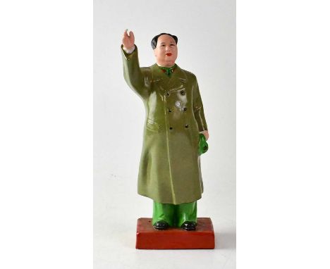 A ceramic figure of Chairman Mao (Mao Tse Tung), unmarked, likely Jing Dezhen ceramic sculpture factory circa 1970, height 27