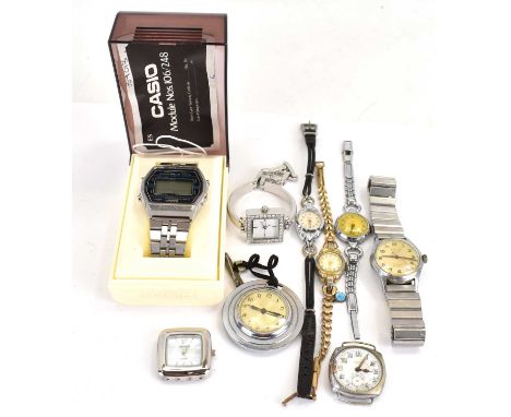 A quantity of watches to include a Casio No. 106/248, in original case and sleeve (af), a stainless steel Ardan seventeen jew