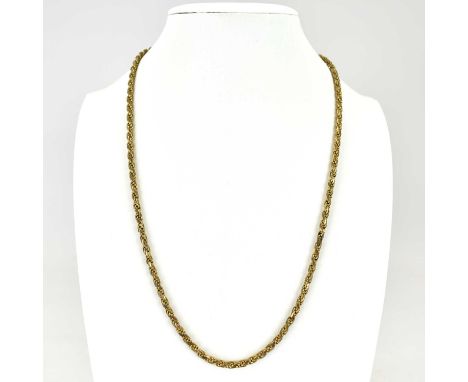 A 9ct gold necklace with ring clasp, length 47cm, approx. 15.9g.
