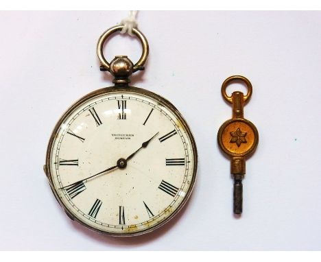A silver open-faced pocket watch with enamel dial and Roman numerals, by Vacheron Geneva 