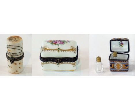 Three various Limoges porcelain trinket boxes