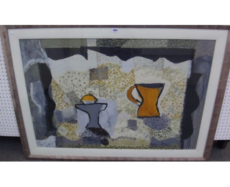 Christine McArthur (b.1953), Design for a tapestry, gouache and mixed media, signed, 78cm x 120cm. DDS