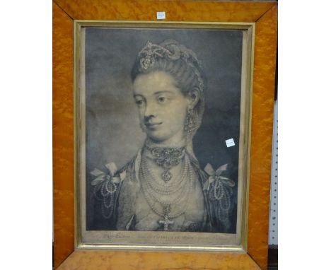 After J. Meyer, George the Third, King of Great Britain, mezzotint, together with a companion portrait of Queen Charlotte aft