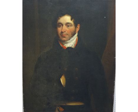 English School (19th century), portrait of a gentleman, oil on canvas, unframed, 90cm x 71cm.