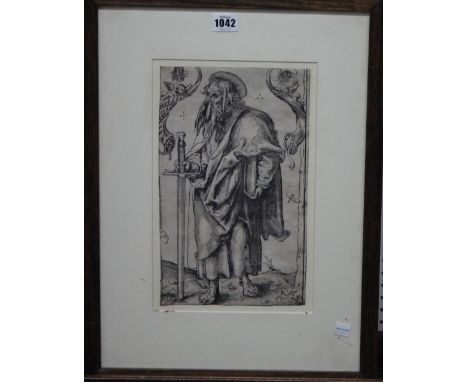 Lucas Cranach the Elder, (1472-1553), St Paul, woodcut, 30.5cm x 18cm.