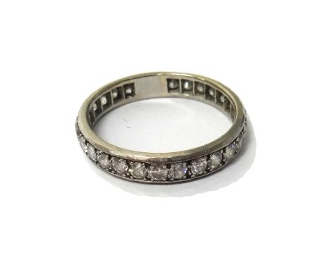 A diamond set full eternity ring, mounted with circular cut diamonds, ring size P.