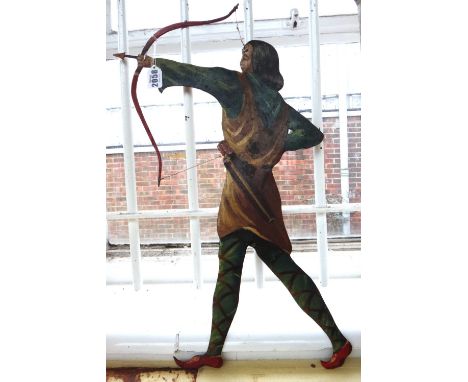 An iron painted shop sign, early 20th century, probably by Edwin Lutyens, 1869-1944 depicting an Archer with bow and arrow, 5